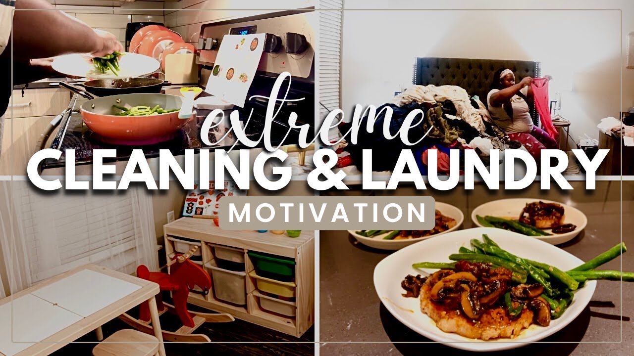 EXTREME LAUNDRY AND CLEANING MOTIVATION | COMPLETE DISASTER CLEAN WITH ME | WHAT'S FOR DINNER