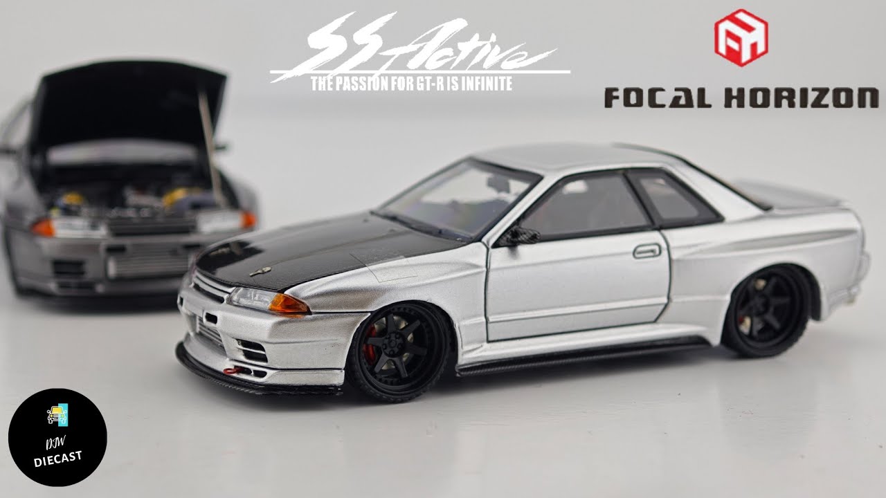 Garage Active Nissan Skyline GT-R R32 Silver by Focal Horizon 1/64 | UNBOXING and REVIEW