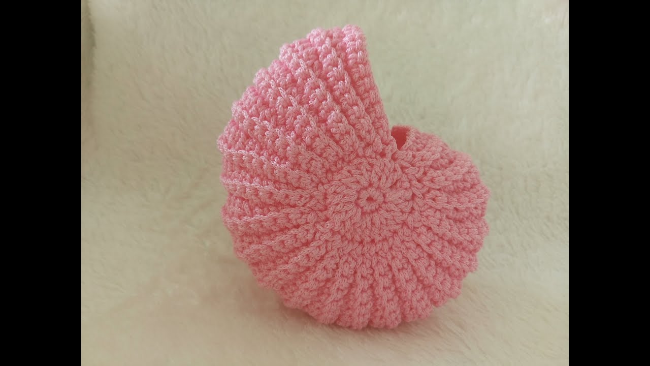 TUTORIAL CONCHIGLIA - CROCHET SEA SHELL -DENİZ KABUĞU  SEPET YAPIMI(ammonit häkeln)