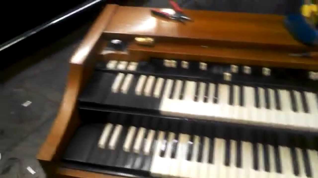 Todd & I soldering a broken drawbar wire on a Hammond A100