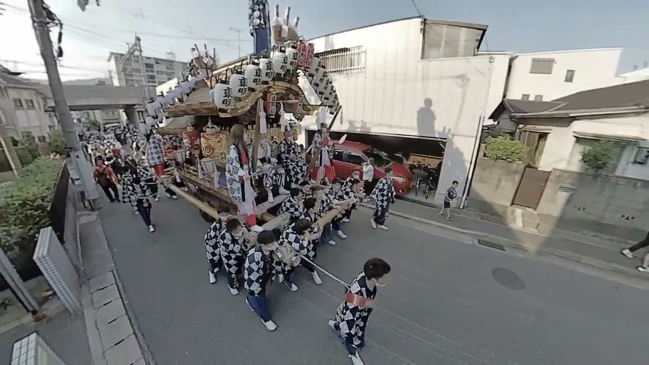 2022 5 22 東明だんじり　阪神電車高架沿い～