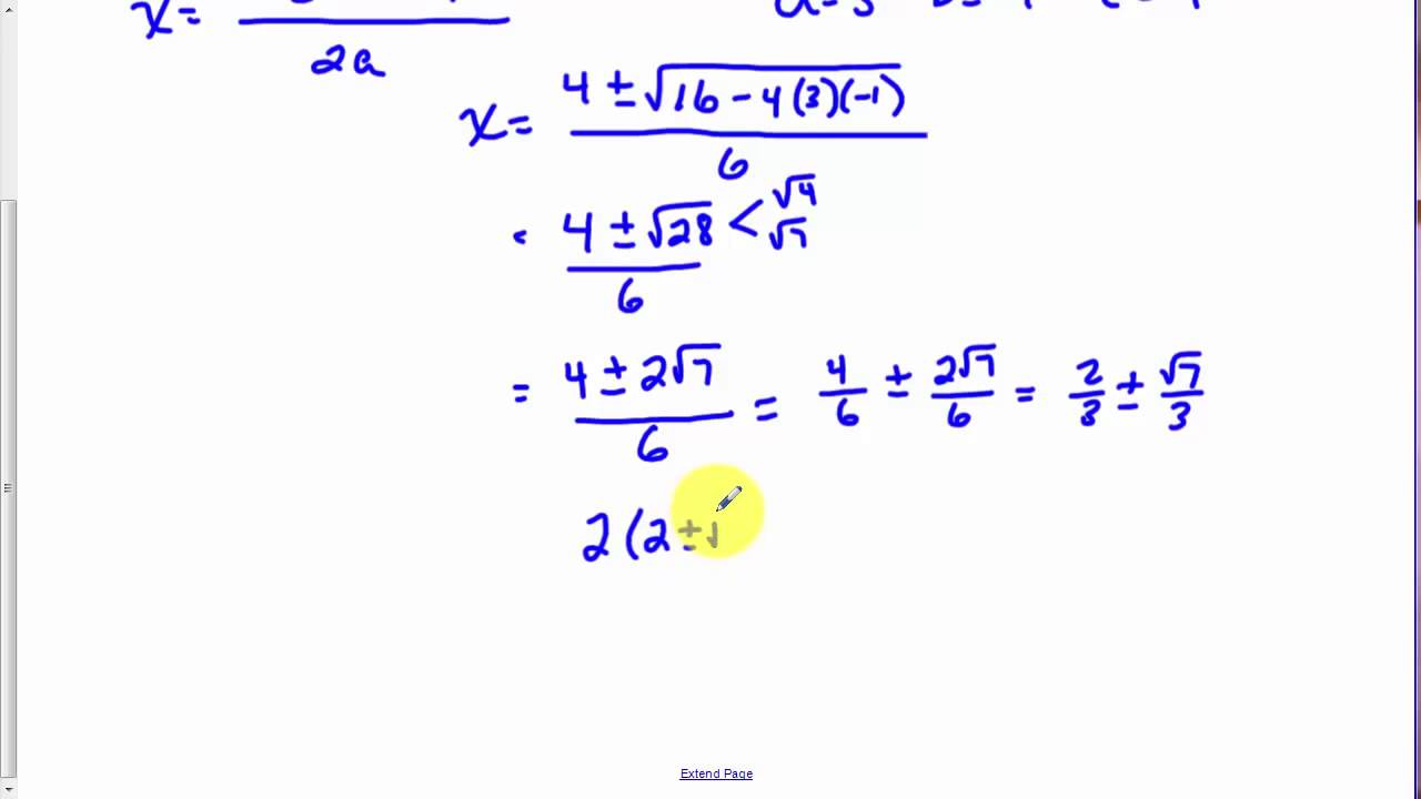 Quadratic Formula Tutorial