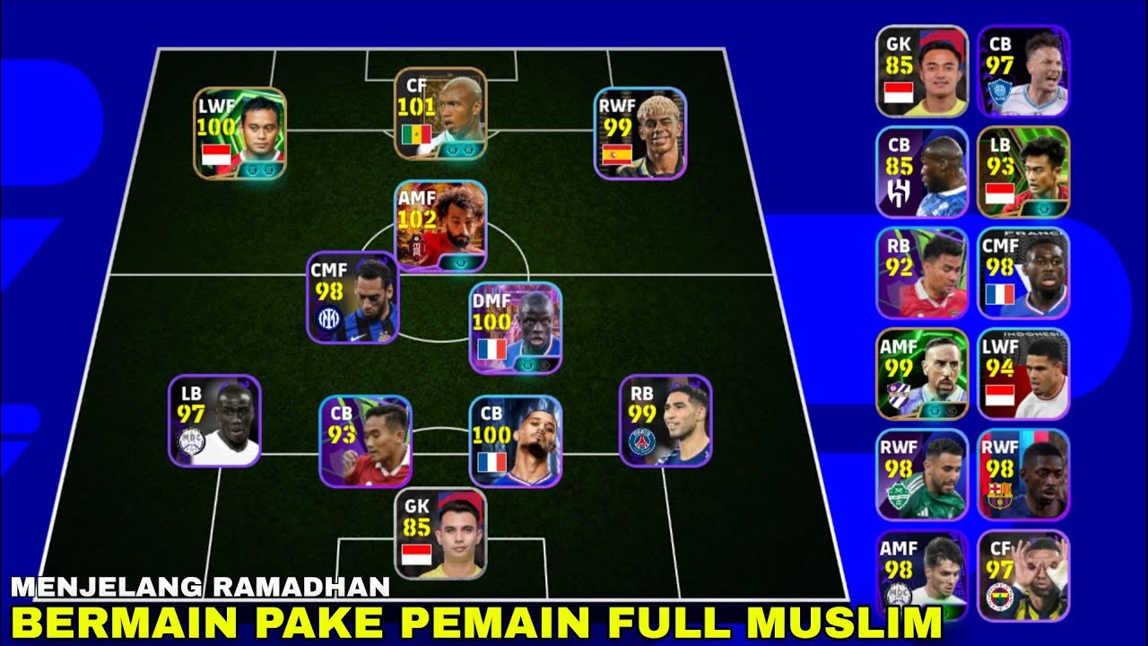 AKU MAIN PAKE SQUAD FULL MUSLIM MENJELANG PUASA - EFootBall 2026
