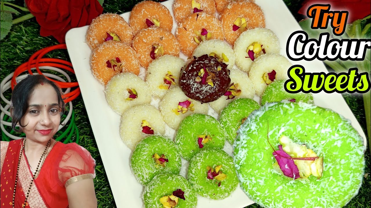 Colors of India Saffron, White, and Green Sweet Celebrations |Try Colorful Sweets  #independenceday