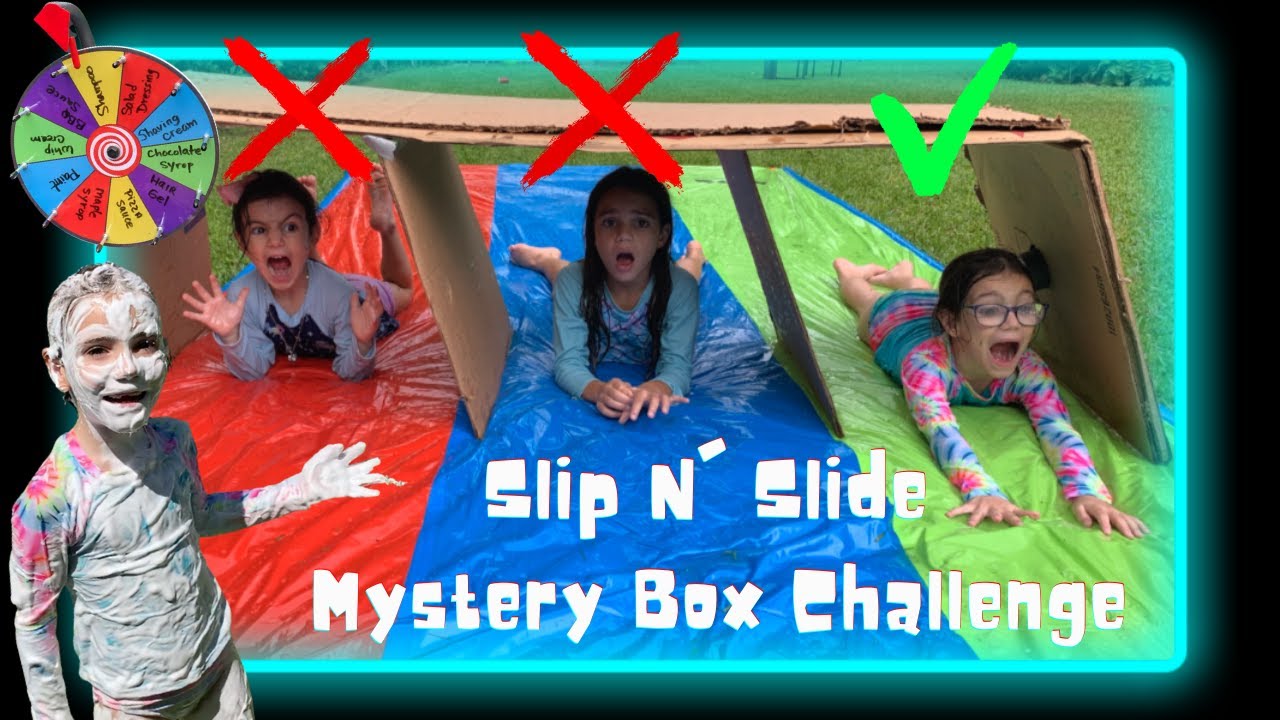 Epic Outdoor Game For Kids: Slip N' Slide Mystery Box Challenge