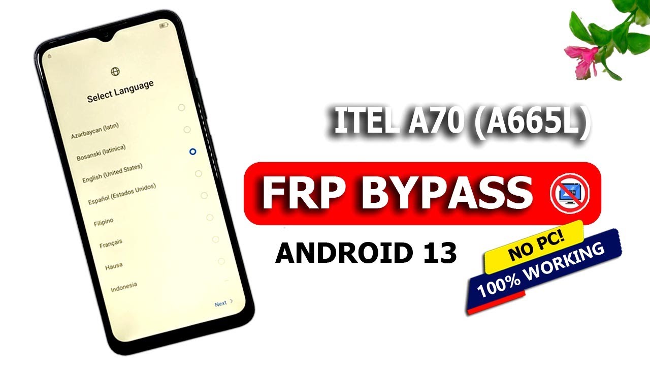Itel A70 (A665l) Frp Bypass Android 13 Without Pc 🔓 itel a70 Android 13 Google Frp Bypass 2026