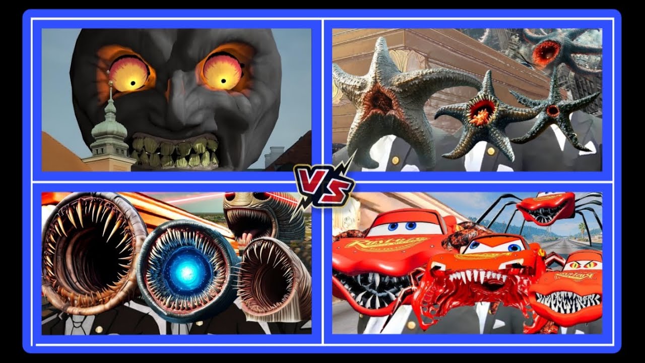 THE LUNAR MOON.    Lighting McQueen Eater VS Erosion Worm VS Hungry Star