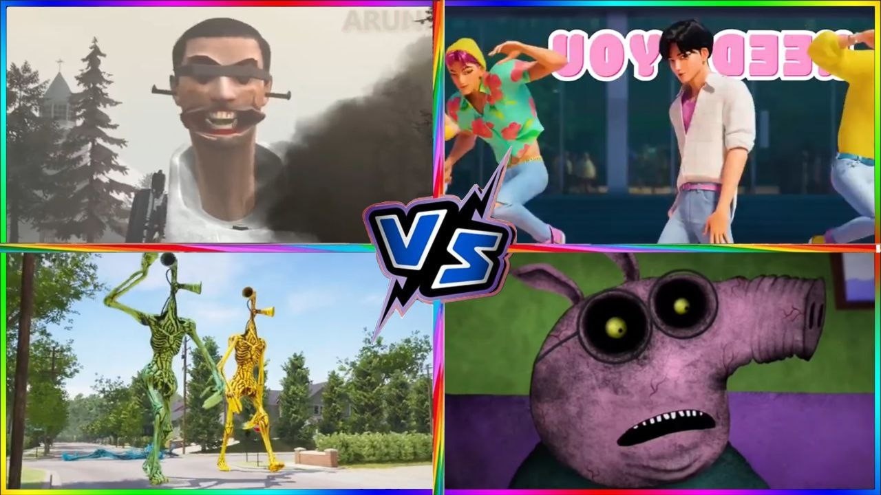 Siren Head🆚Kpop demon hunter 🆚 Pig.exe🆚Skibidi Toilet Tiles Hop EDM Rush