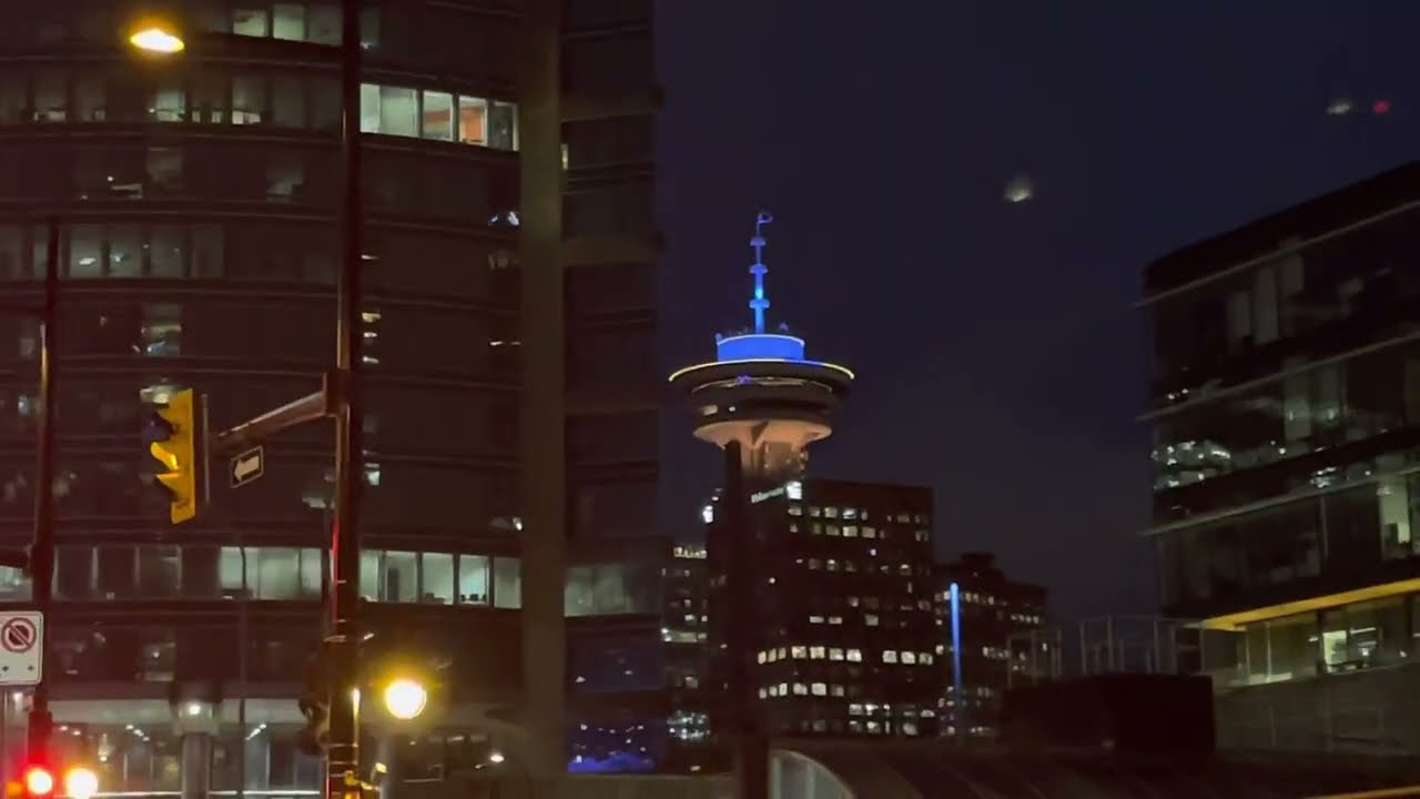 Vancouver Lookout and BC place - Driving around West Georgia