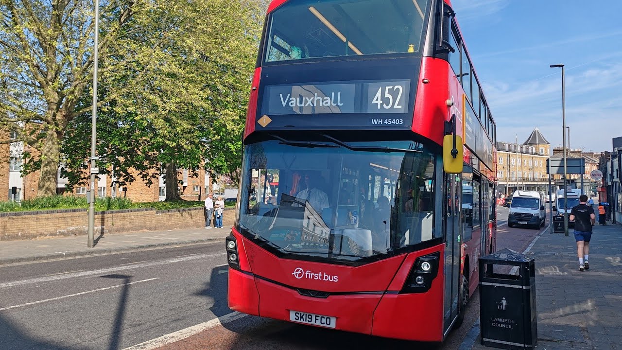 Journey on First Bus London Route 452 | WH45403 (SK19FCO) | Wright Streetdeck Ultroliner 10.6m
