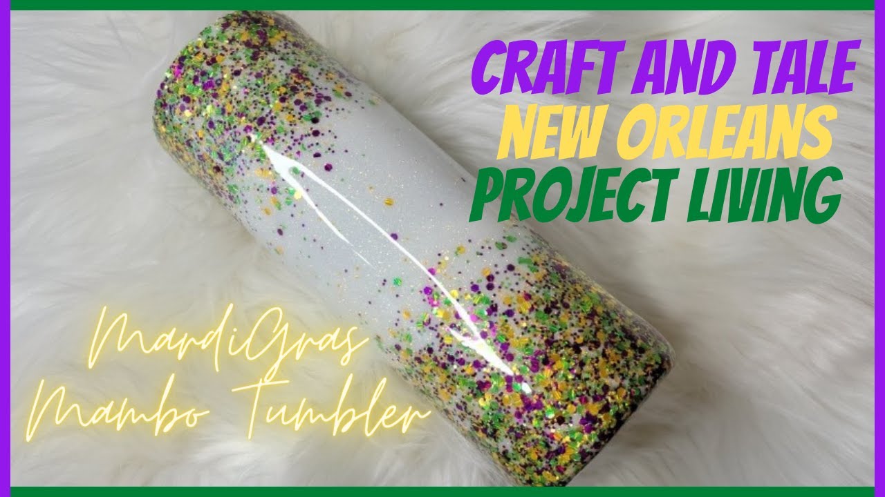 Mardi  Gras Mambo Glitter Tumbler - Craft and Tale I Period Six Designs