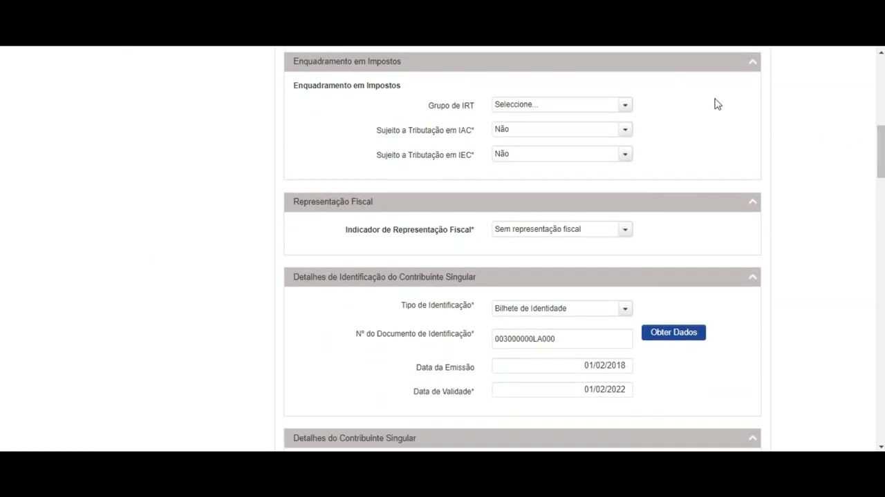 Cadastro de Contribuinte | Alteração de Cadastro Singular