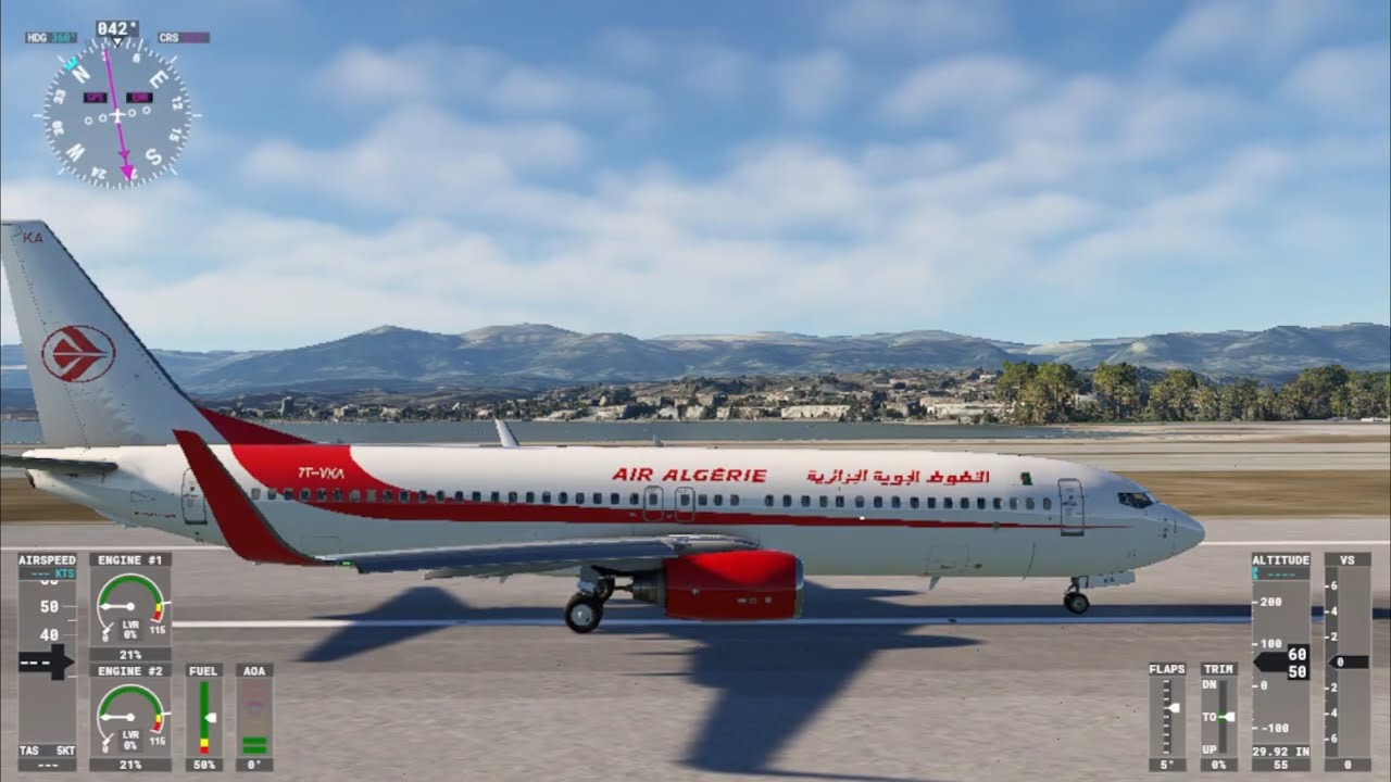 BOEING 737-800 AIR ALGERIE 🛫 DEPART : NICE ( FRANCE ) 🛬 ARRIVEE : ALGER ( ALGERIE )