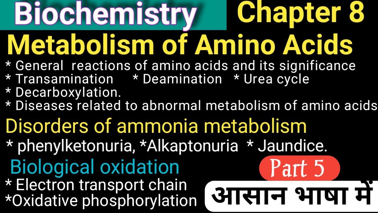 Metabolism of Amino Acids | General Reactions of Amino Acids | #Biological_Oxidation