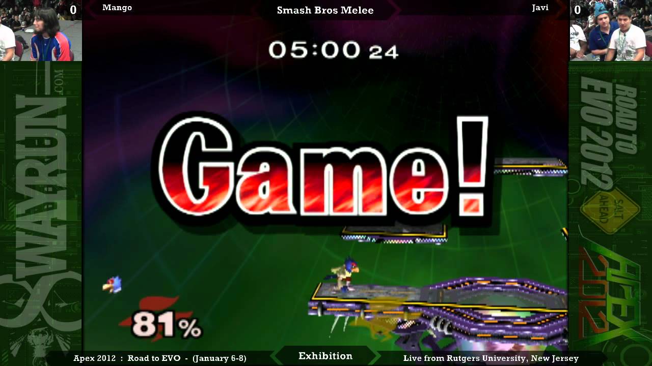 Apex 2012 - Melee Exhibition: Mango (Falco) vs. Javi (Fox)