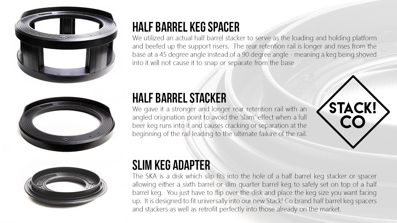 Stack! Co - Half Barrel Stacker - Half Barrel Keg Spacer - Slim Keg Adapter
