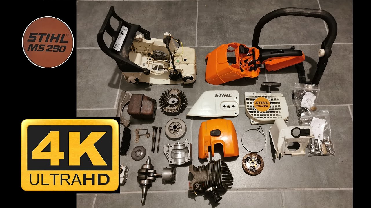 4K - Complete rebuild, cylinder & piston Stihl MS 290. English & Français