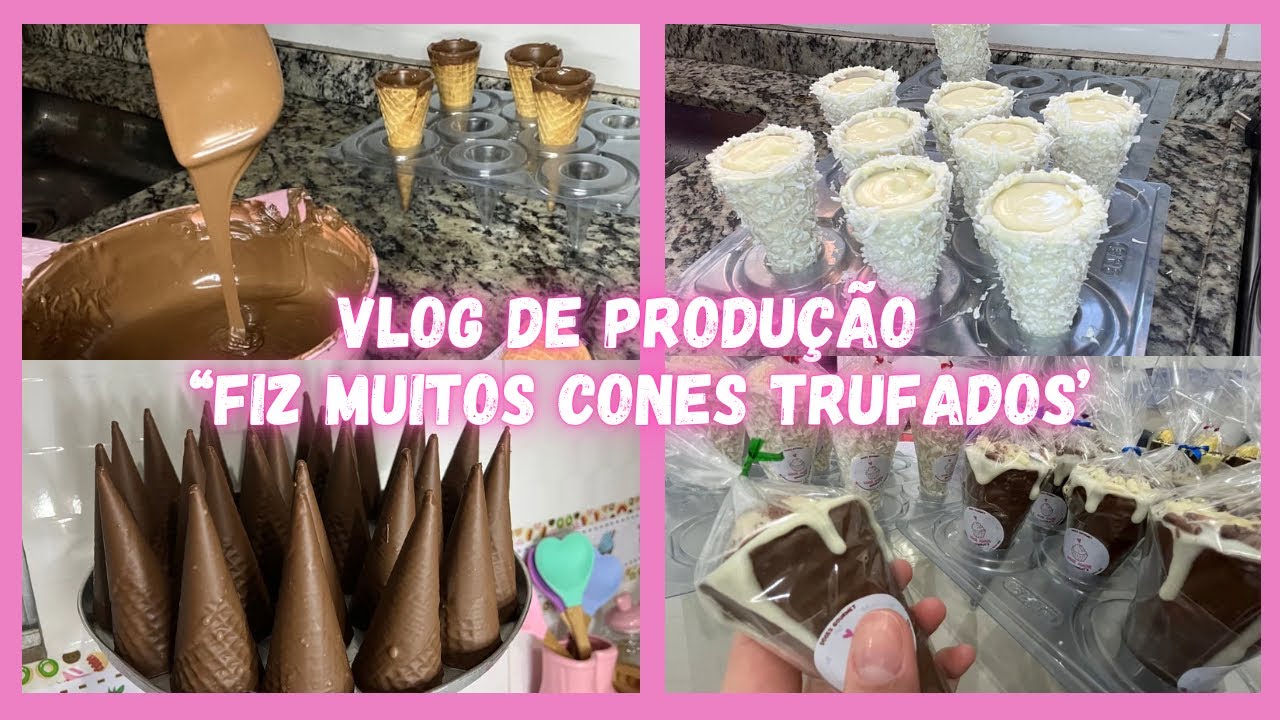 PRODUÇÃO DE MUITOS CONES TRUFADOS DA SEMANA || 4 SABORES + “Spoiler” PRÓXIMO VÍDEO 🤭