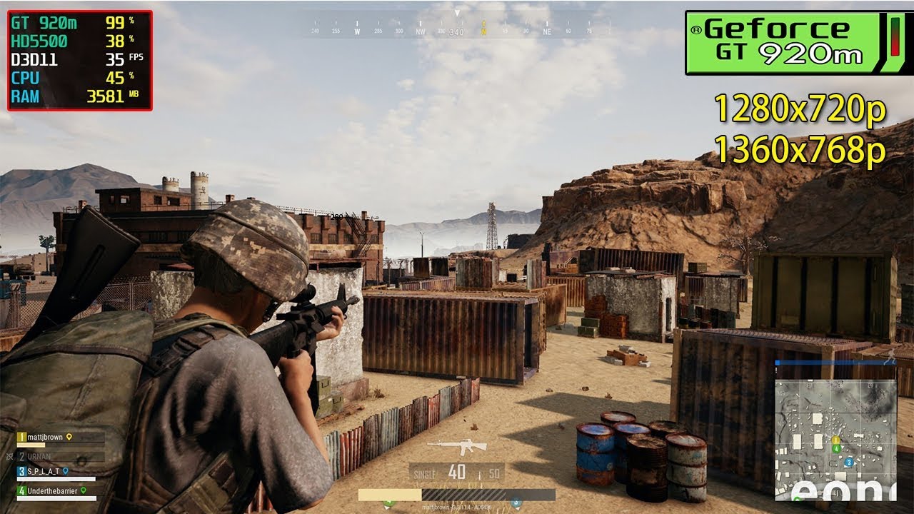 PUBG Battle Royale (May 2018) on Nvidia 920m | 920mx - Core i5 | Benchmark Test
