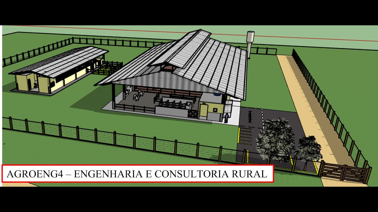 Projeto Compost barn e Sala de ordenha em um único barração + bezerreiro de alta produção