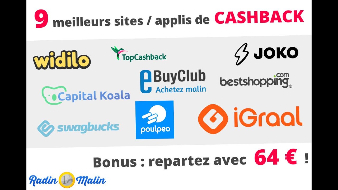 Top 9 meilleurs sites et applis de cashback (repartez avec 64&euro; 🎁)