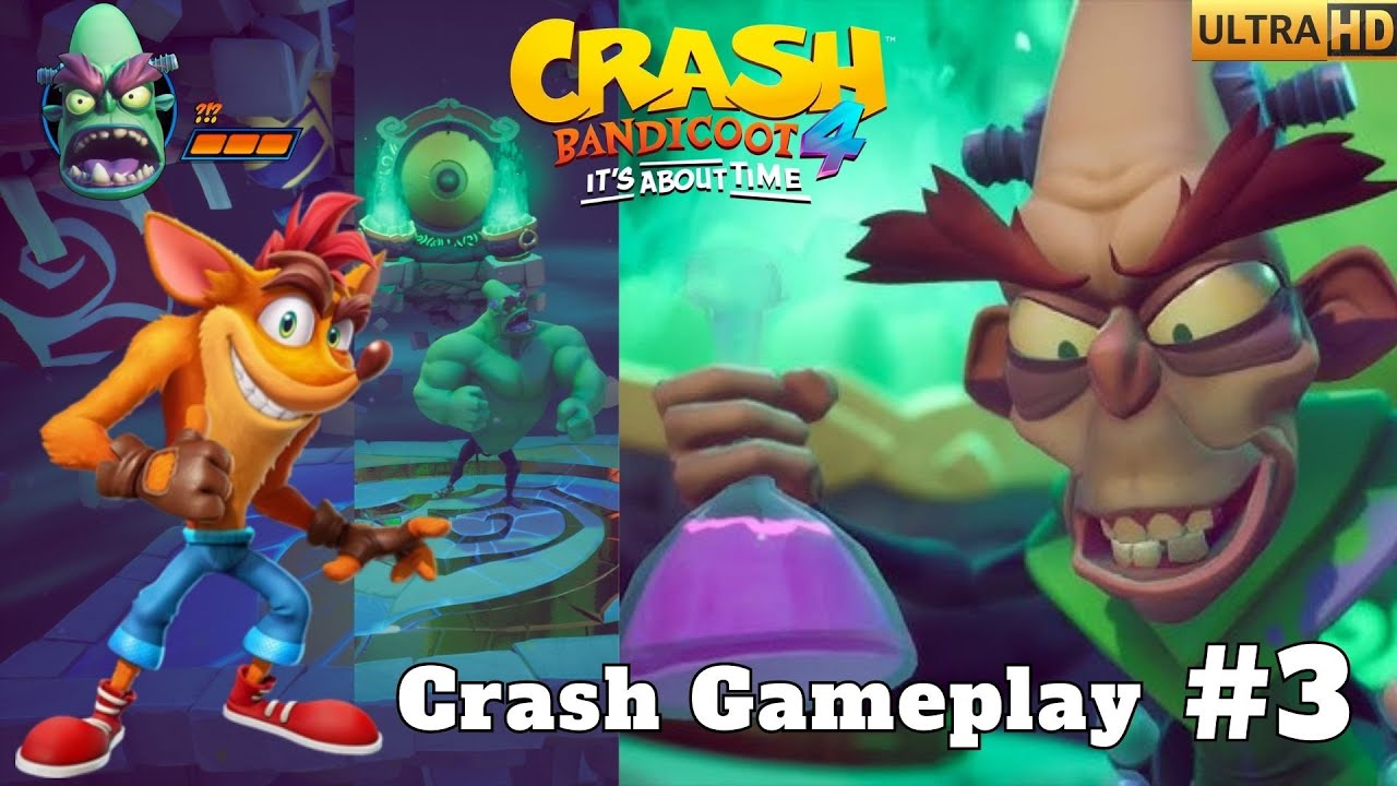 CRASH BANDICOOT 4 IT'S ABOUT TIME - TROUBLE BREWING: N. BRIO #3 Gameplay Walkthrough ULTRA HD