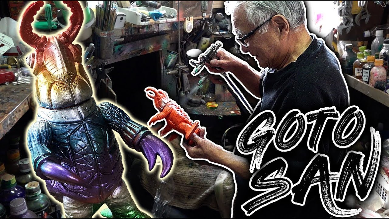 SOFUBI GOTO SAN Encontré al gran Maestro pintor de Kaijus y ART TOYS Japan Tokyo