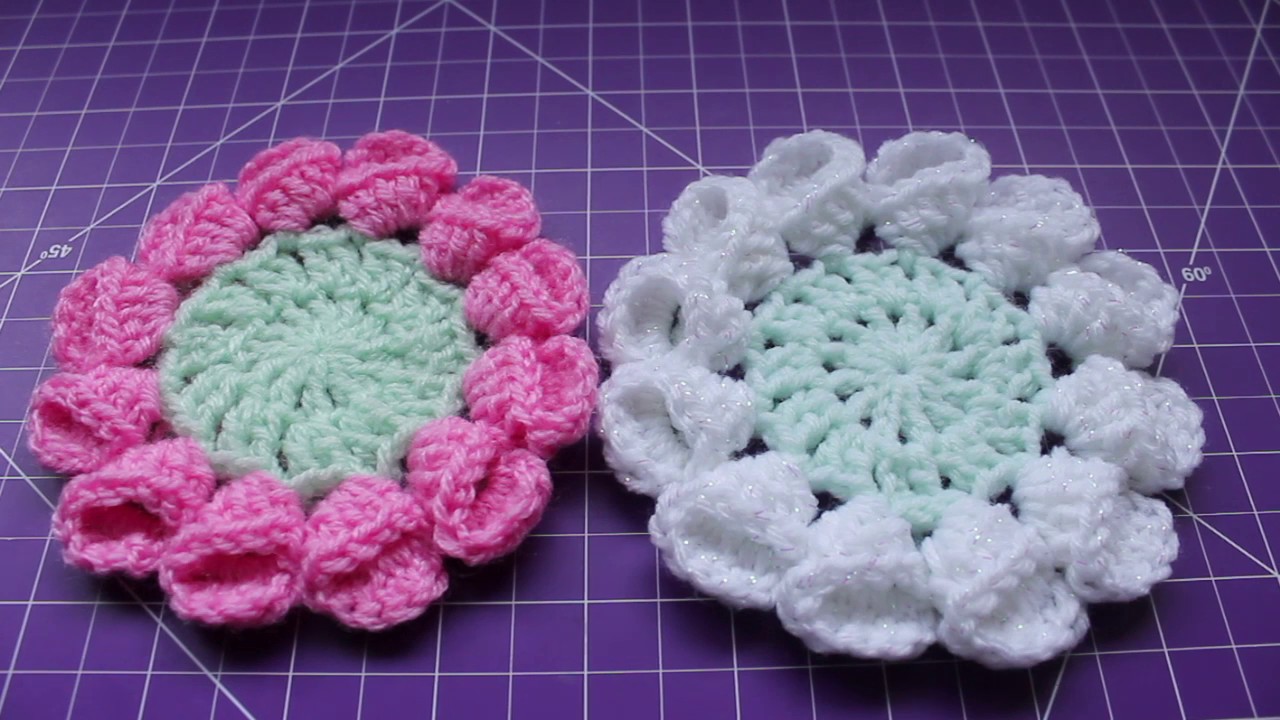 Crochet Flower Edging Coaster