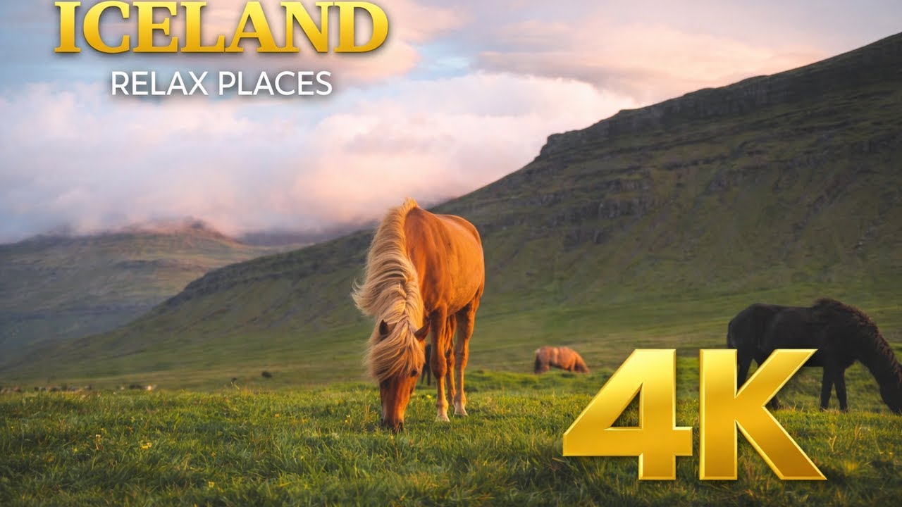 ICELAND Nature Relaxation | Waterfalls, Glaciers & Calm Music 4K