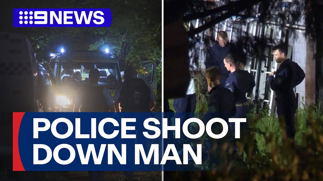 Man shot dead by police after six-hour siege | 9 News Australia