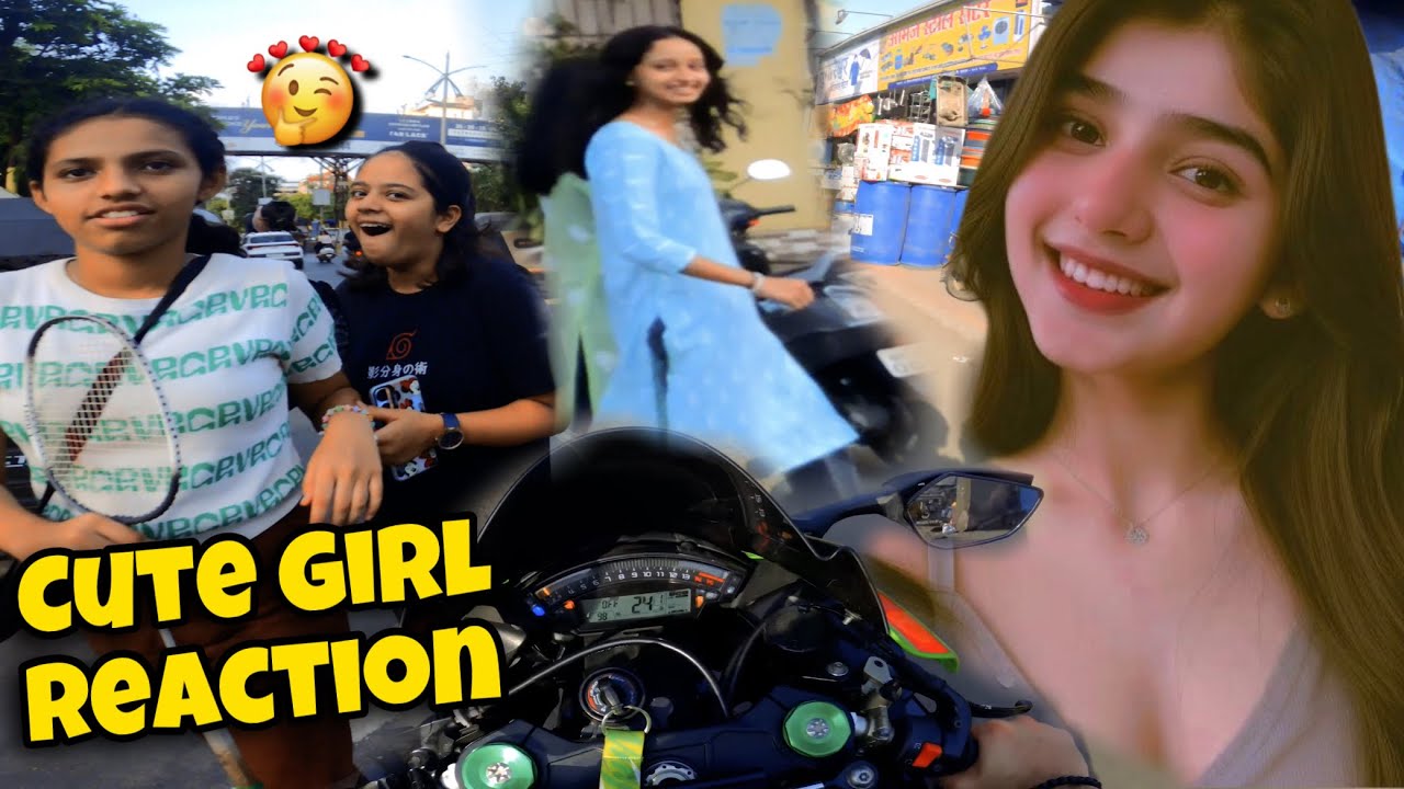 Cute Girls Shocking Reactions To Loudest Zx10r💚Crowd Went Mad🤩#zx10r#reaction#girl #viral #love#cute