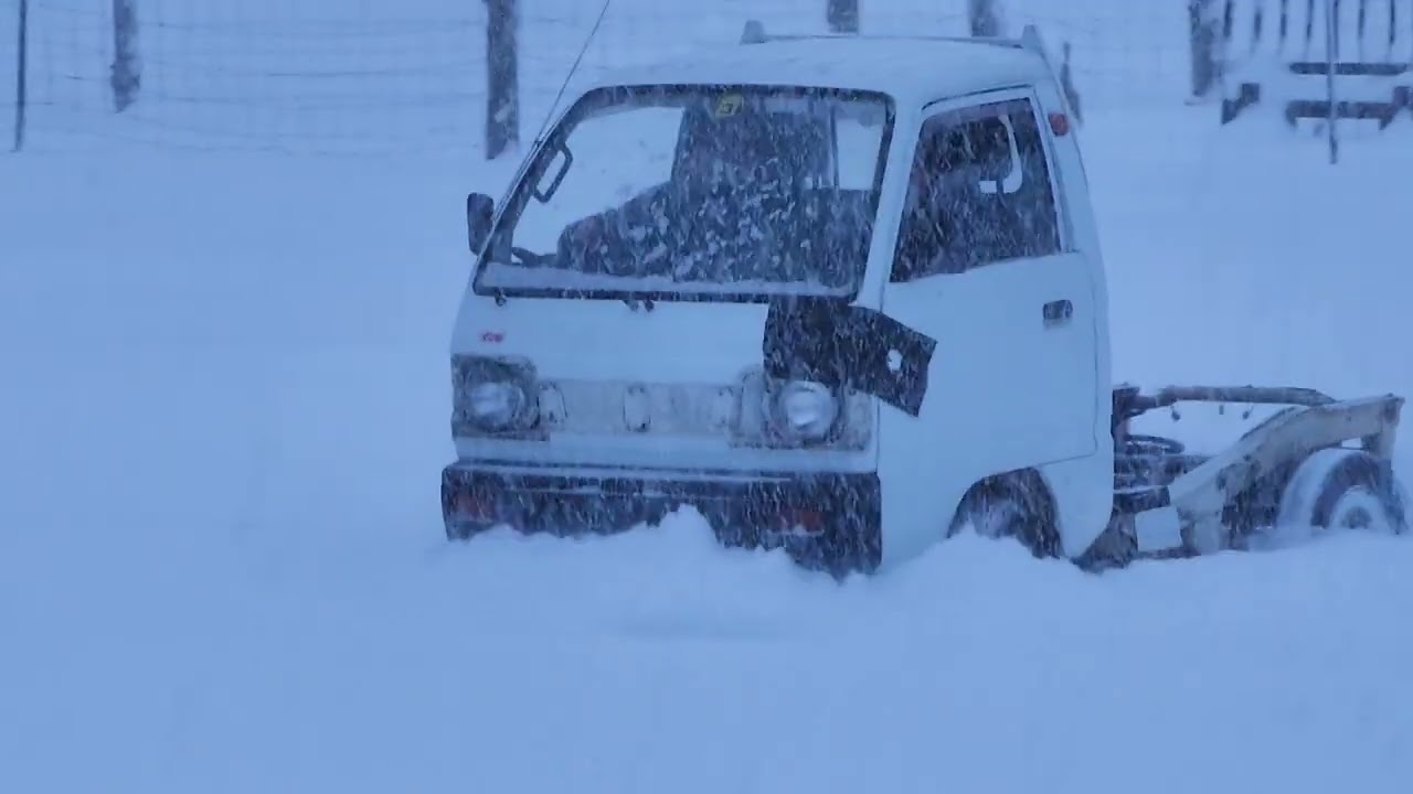 Testing the mini truck in the snow