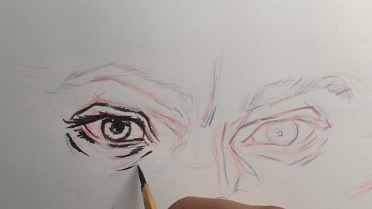 TIPS 9 Los Ojos   entintado a pincel 1