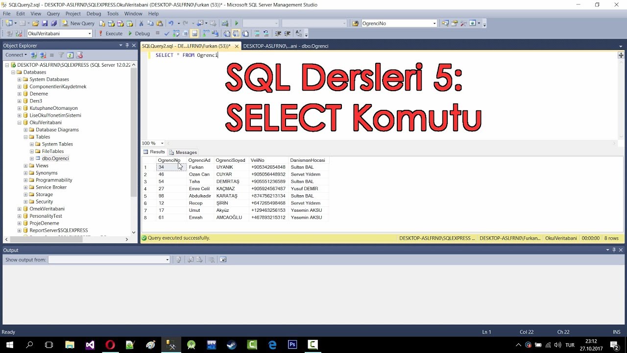 SQL Dersleri 5: SELECT Komutu