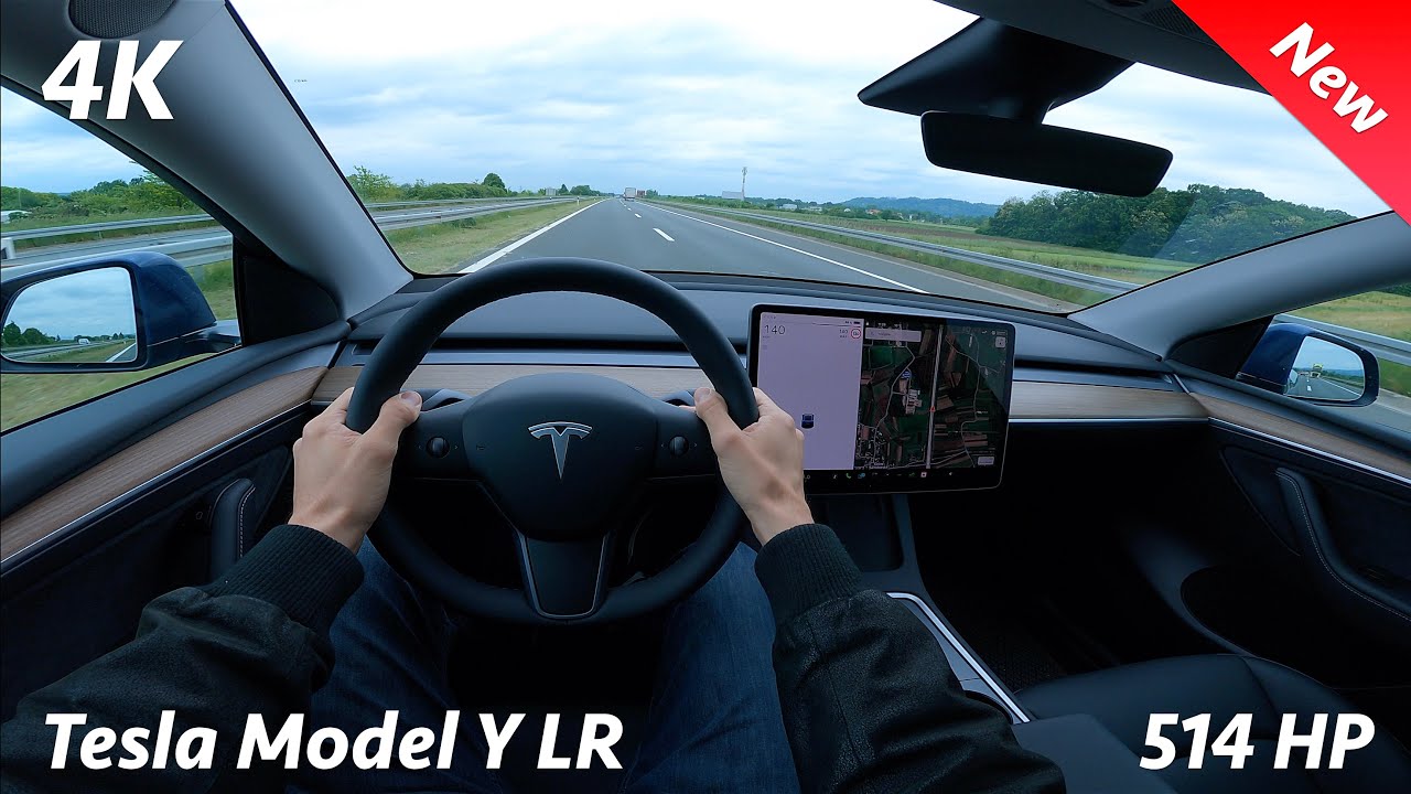Tesla Model Y Long Range 2023 - POV Тест-драйв и обзор НОВОЙ мягкой подвески, 0-100 км/ч