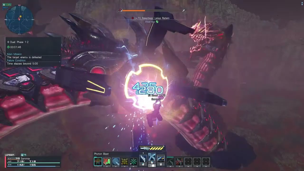 [PSO2:NGS JP] Duel: Phase 1-2 - SlTe Lv.70 | w/o Defi | 4m44s
