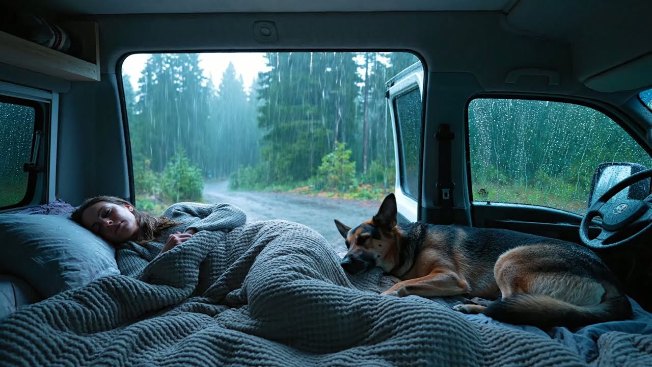Dormirse al Instante Garantizado: Lluvia Fuerte en Ventana de Camper Sonido
