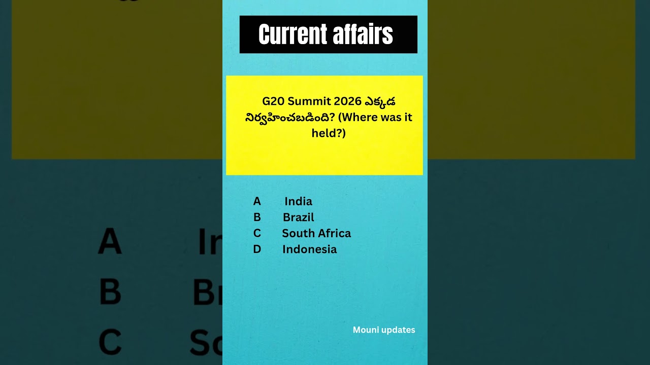 G20 Summit 2026 Where was it held | #currentaffairs #viralshots #telugu