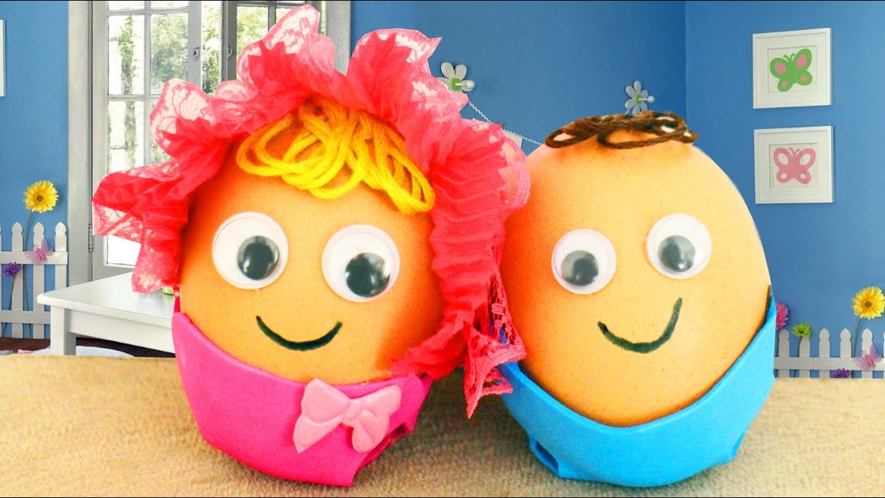 How to Make AN EGG BABY + CRIB - Easy Science Crafts - simplekidscrafts - simplekidscrafts