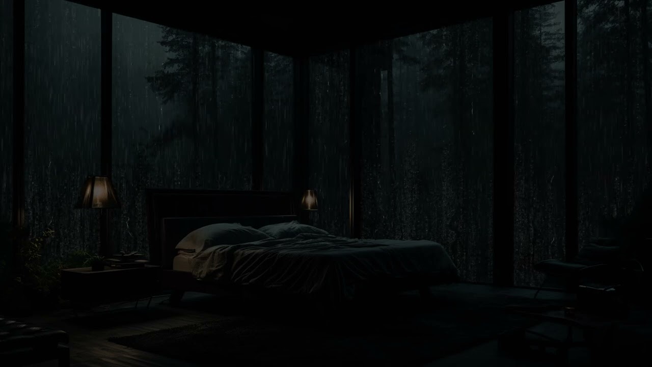 Serene Window Rain with Subtle Thunder Echoes | Perfect Ambience for Rest and Productivity