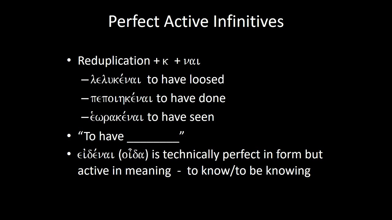 Greek with David Hutchison 21: Infinitives