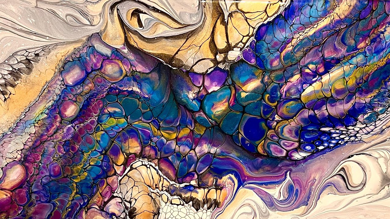 #58 Welcome 2022! Dramatic Acrylic Swipe Using Prizm Pour Paints by ColourArte! Gorgeous Results!