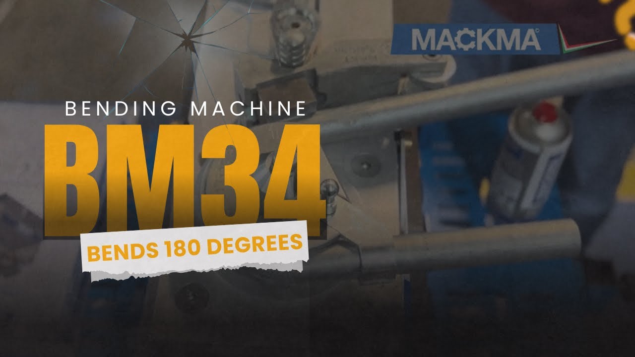 Mackma machine: BM34 Bending Machine bends a tube at 180 degrees.