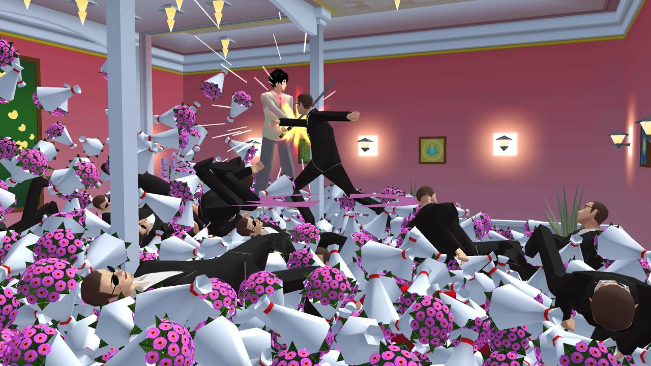Yakuza in the room full of flowers || SAKURA School Simulator