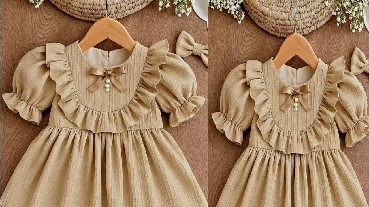Summer Baby Frock Design Cutting and Stitching | Baby Dress Sewing tutorial | Nobi Design