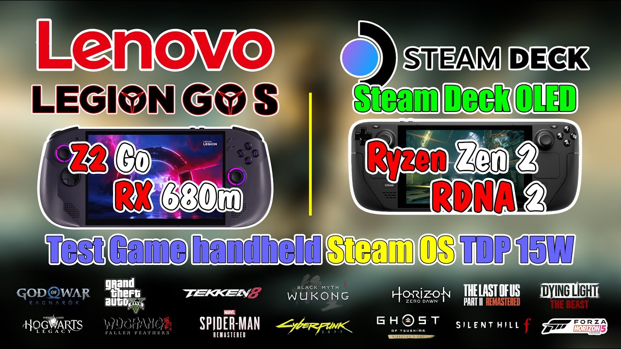 STEAM OS | Legion Go S Z2 Go & Steam Deck Oled Test 15 Game TDP 15W