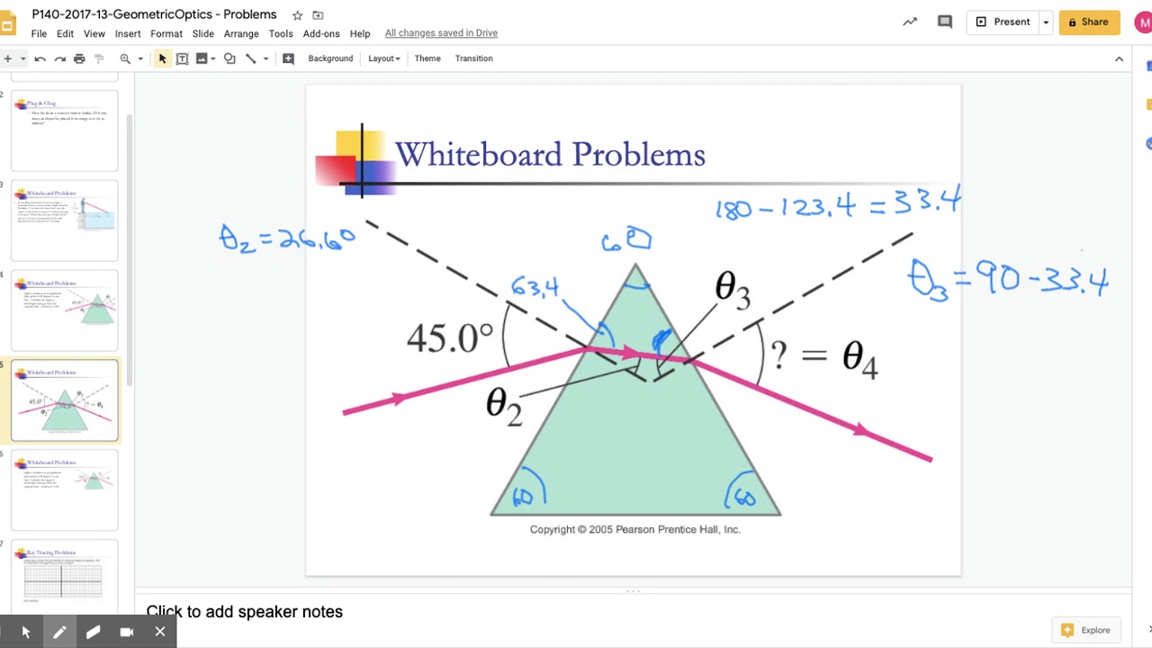 Refraction problem with a prism