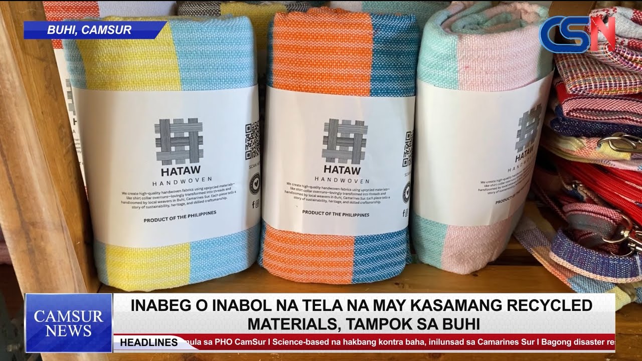 Inabeg o Inabol na tela na may kasamang recycled materials, tampok sa Buhi, CamSur
