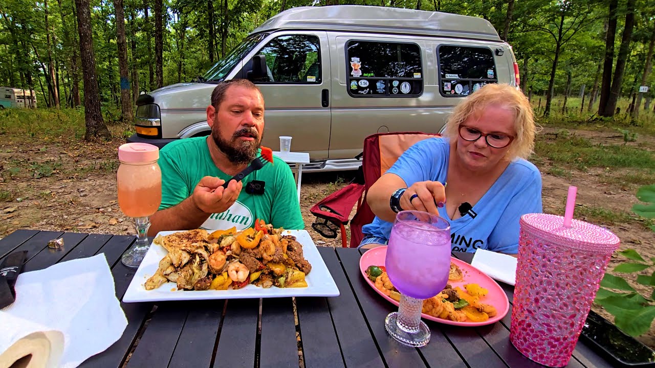 Camping in Missouri at Hawk's Bluff with Adventure by the Mile 🔪🥩🫑🍤