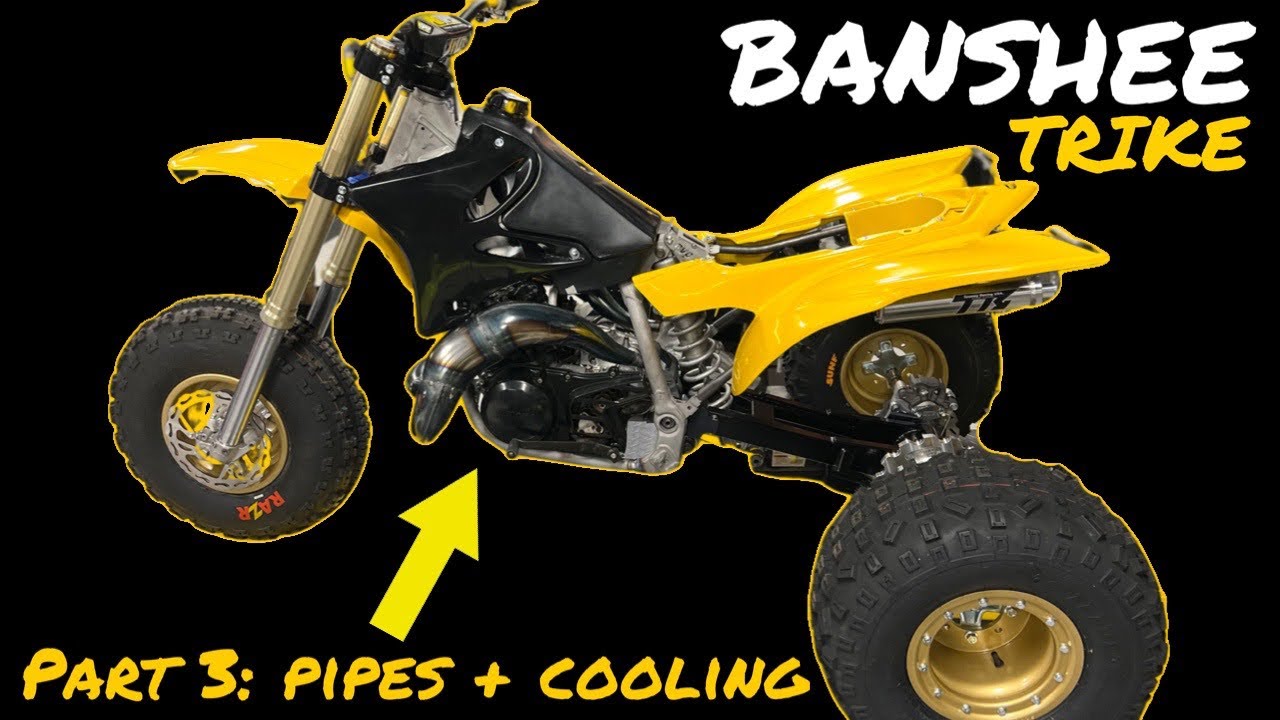 Lets Build a Yamaha BANSHEE Trike!  part 3 - Pipes + Cooling